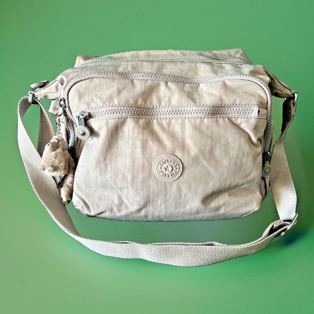 Kipling Gabbie Small Shoulder Crossbody Bag Grey Gris Purse New Handbag HB6549